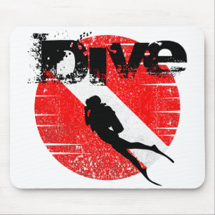 Mousepad Esportes de mergulho, American Diver Down Flag SCU
