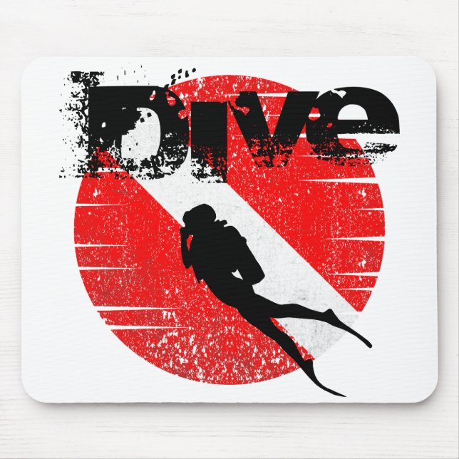 Mousepad Esportes de mergulho, American Diver Down Flag SCU (Frente)