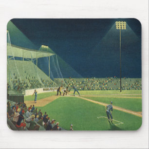 Mousepad Esportes de Vintage, Jogo de Beisebol à Noite