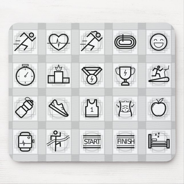 Mousepad Esportes, Maratona, Ícones (Frente)