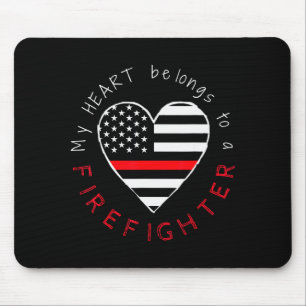 Mousepad Esposa de Bombeiro Namorada - Coração da Linha Ver