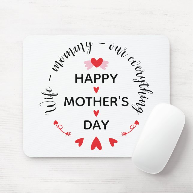 Mousepad Esposa Mamãe Nosso Tudo Doce Dia das Mães (Com mouse)