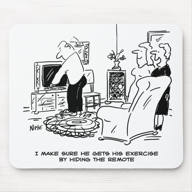 Mousepad Esposa Oculta o controle remoto da TV (Frente)