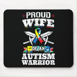 Mousepad Esposa Orgulhosa De Um Guerreiro Autismo Sensibili