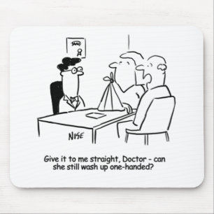 Mousepad Esposa tem um Braço Quebrado em um Sling