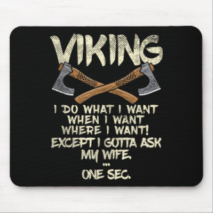Mousepad Esposa Vikings, eu peço à minha esposa meme Design