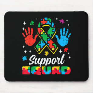Mousepad Esquadra de apoio à fita do autismo conscientizaçã