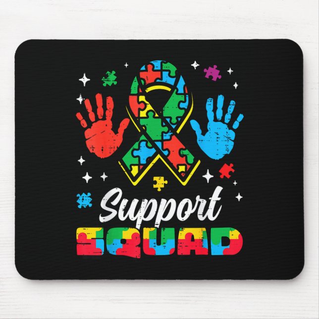 Mousepad Esquadra de apoio à fita do autismo conscientizaçã (Frente)