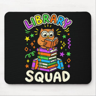 Mousepad Esquadrão da biblioteca de coruja engraçada amante