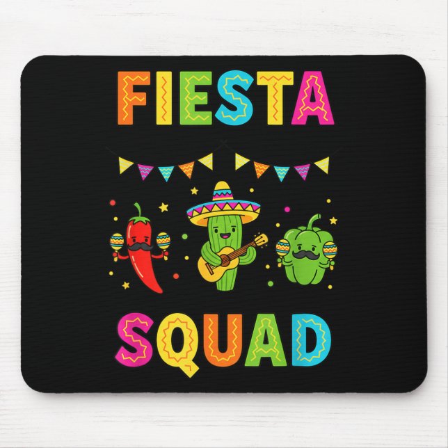 Mousepad Esquadrão da festa cacto fofo pimentão pimentão cr (Frente)