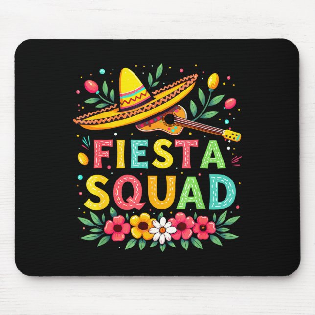 Mousepad Esquadrão de festa combinando festa mexicana cinco (Frente)