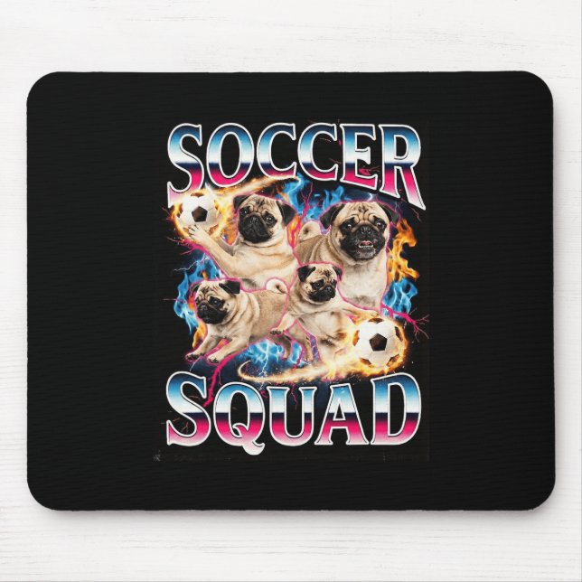 Mousepad Esquadrão de Futebol Engraçado Meme de Cachorro Re (Frente)