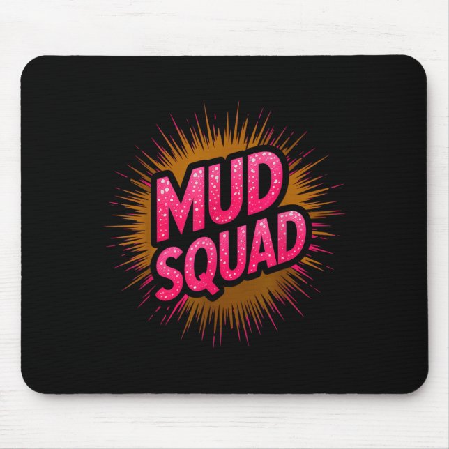 Mousepad Esquadrão de lama engraçado corrida de obstáculos  (Frente)