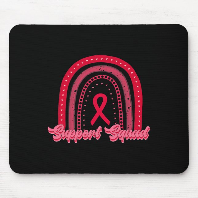 Mousepad esquadrão de reconhecimento de cancer vermelho do  (Frente)