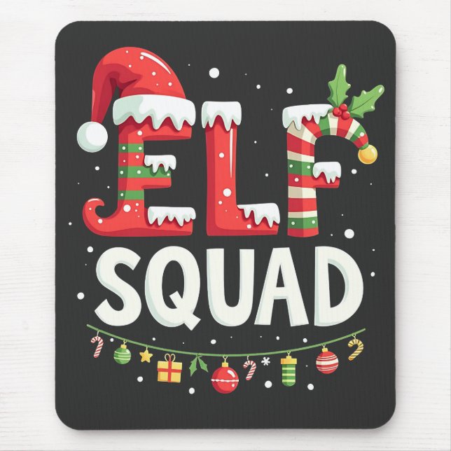 Mousepad Esquadrão Elf Engraçado Combinação de Fatos de Nat (Frente)