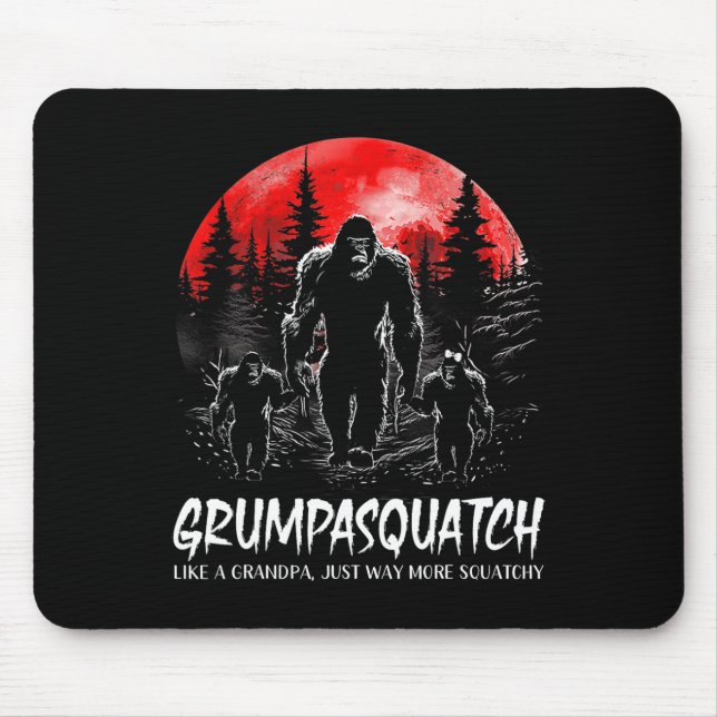 Mousepad Esquadrão Funny Bigfoot Pai Sasquatch Yeti Pai D (Frente)