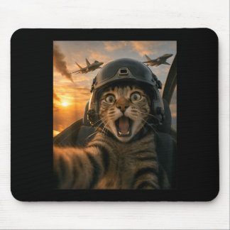 Mousepad Esquadrão Selfie Gato Piloto de Caça Engraçado Mem