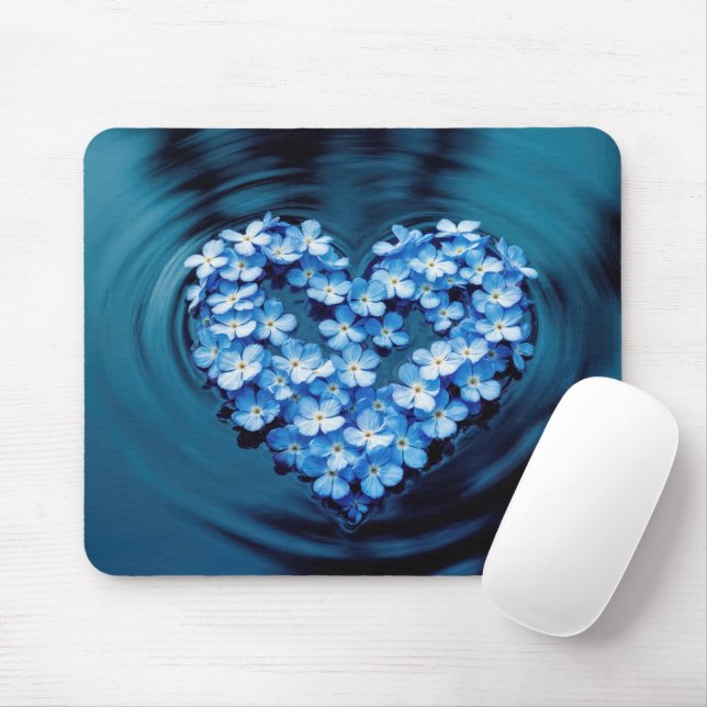 Mousepad Esquece-me de Petais de Coração Flutuantes (Com mouse)