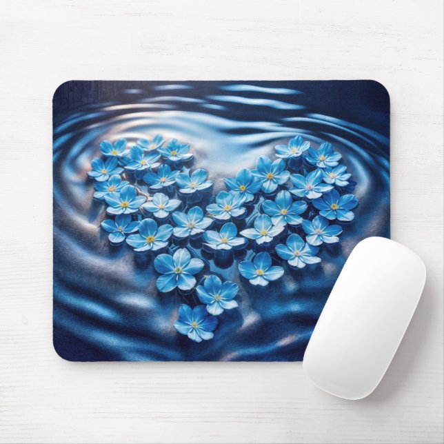 Mousepad Esqueço Flutuante-Não-Coração Azul (Com mouse)