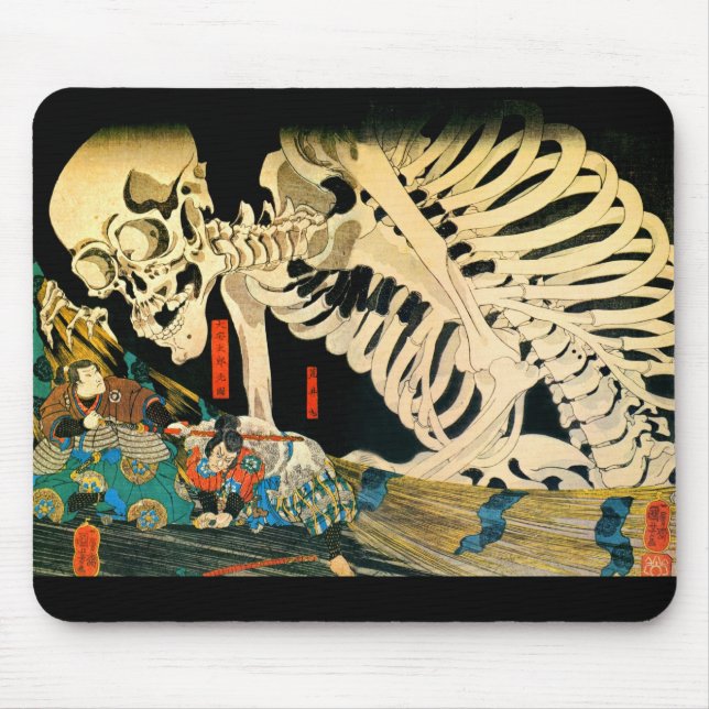 Mousepad Esqueleto convocado por Witch Kuniyoshi Fine Art (Frente)