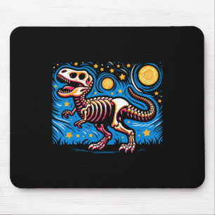 Mousepad Esqueleto da Noite Estrelada Dinossauro T Rex Meni