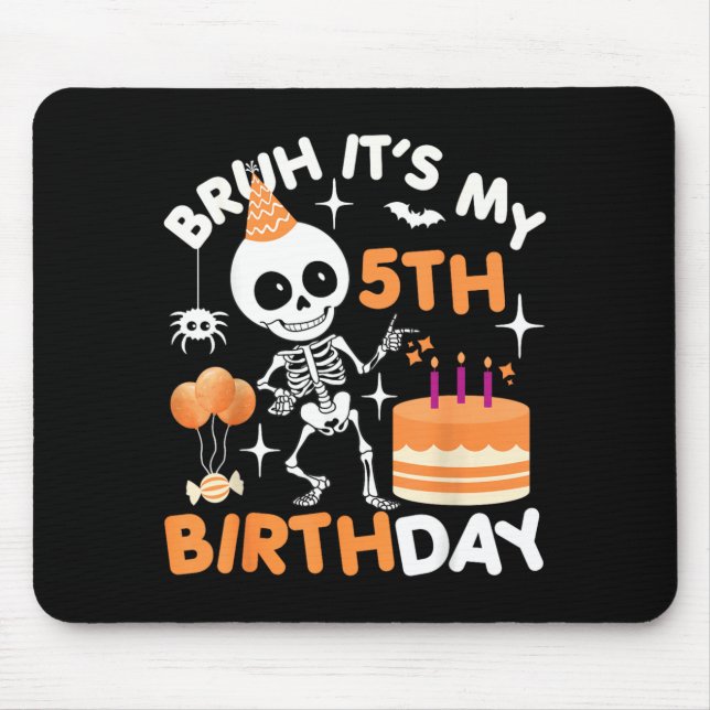 Mousepad Esqueleto de Aniversário de Halloween Engraçado Br (Frente)