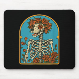 Mousepad Esqueleto de Cachorro Floral, esqueleto grato, Hal
