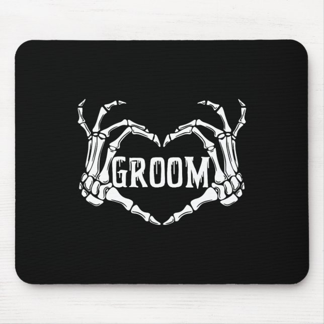 Mousepad Esqueleto de Groom Spooky Mãos Noivado de Hallowee (Frente)