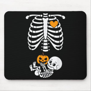 Mousepad Esqueleto de Halloween Bebê Caixa Torácica Gestant
