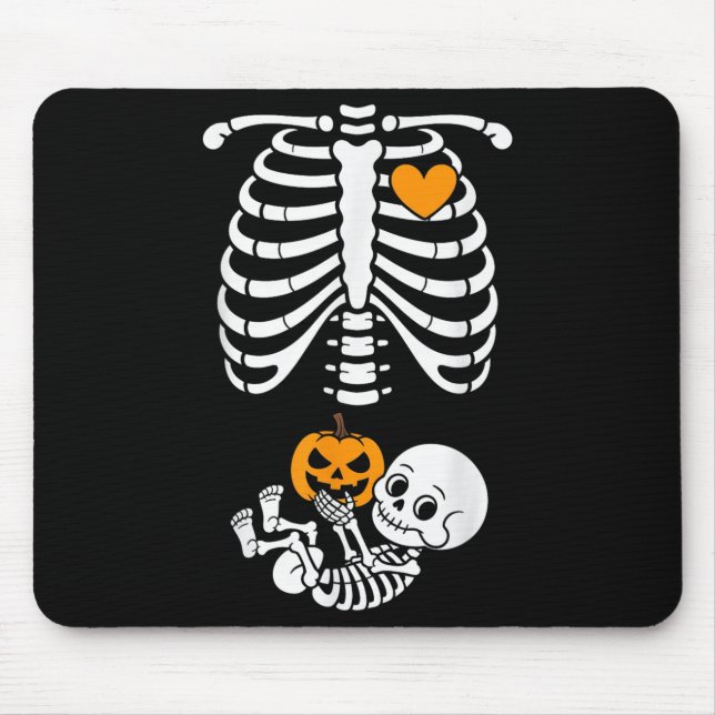 Mousepad Esqueleto de Halloween Bebê Caixa Torácica Gestant (Frente)