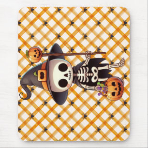 Mousepad Esqueleto de Halloween fofo e caprichoso