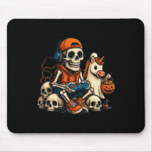 Mousepad Esqueleto de Halloween Gamer Vídeo Jogos Fantasma