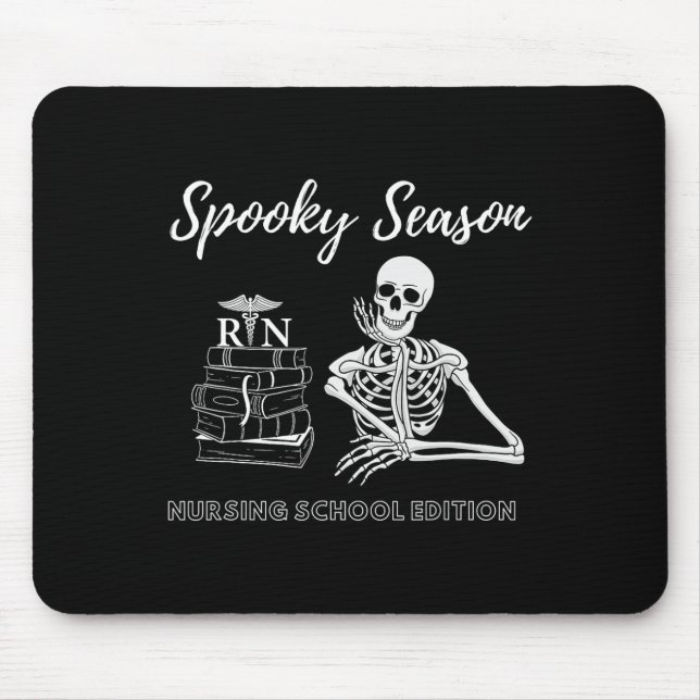 Mousepad Esqueleto de Halloween para Estudante de Enfermeir (Frente)