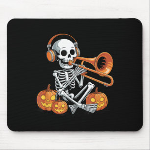 Mousepad Esqueleto de Halloween Trombone Trombonista