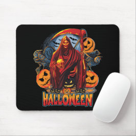 Mousepad Esqueleto de Mau de Halloween, Abóbora