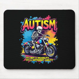 Mousepad Esqueleto de motociclista quebra-cabeça Autismo Aw
