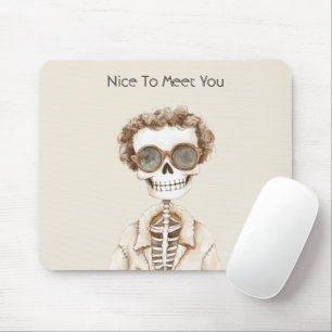 Mousepad Esqueleto de Óculos com Grande Sorriso Prazer em C