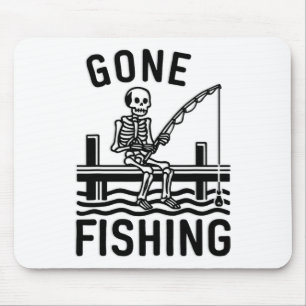 Mousepad Esqueleto de Pesca Gone Funny Halloween Fishing 1