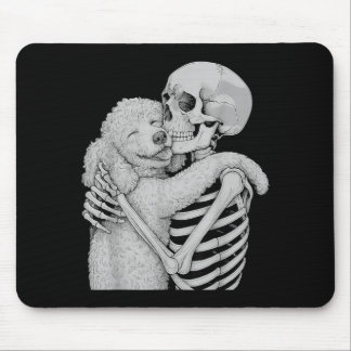 Mousepad Esqueleto de Poodle Abraço Amante de Cachorro de H