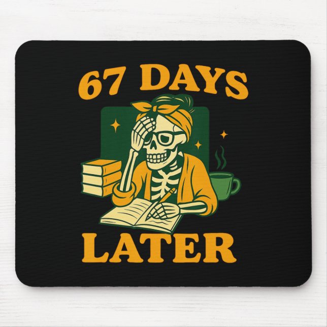 Mousepad Esqueleto de Professor Engraçado 6 7 Meme Seis Set (Frente)