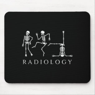 Mousepad Esqueleto de radiologia engraçado dançando técnico