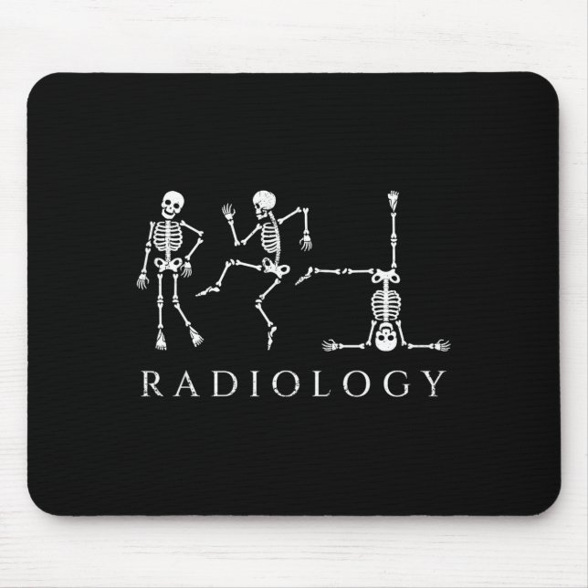 Mousepad Esqueleto de radiologia engraçado dançando técnico (Frente)