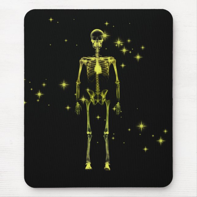 Mousepad Esqueleto de Raio X espumante - Amarelo (Frente)