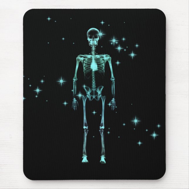Mousepad Esqueleto de Raio-X espumante - Teal (Frente)