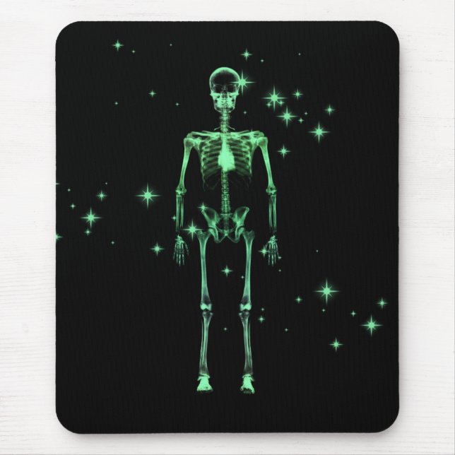Mousepad Esqueleto de Raio-X espumante - Verde (Frente)
