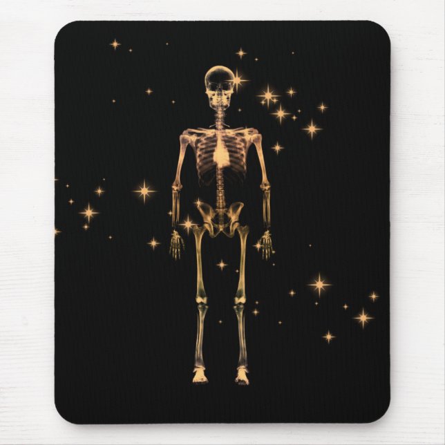 Mousepad Esqueleto de raios X espumante - Laranja (Frente)