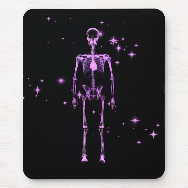 Mousepad Esqueleto de raios X espumante - Púrpura clara (Frente)