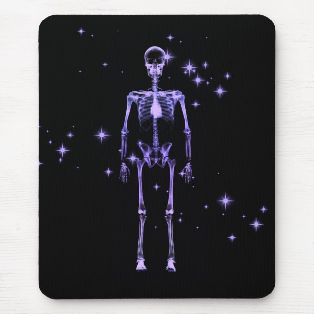 Mousepad Esqueleto de raios X espumante - Roxo (Frente)