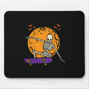 Mousepad Esqueleto de Skate Halloween Engraçado Skater Home
