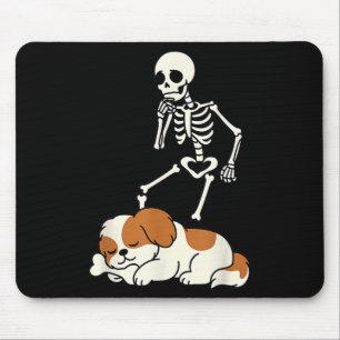 Mousepad Esqueleto de Skeleton de Cachorro Perseguindo Shih